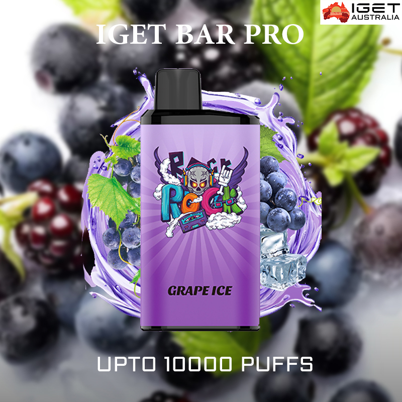 Iget Bar Pro – Grape Ice – 10000 Puffs - Just Vapes Australia -