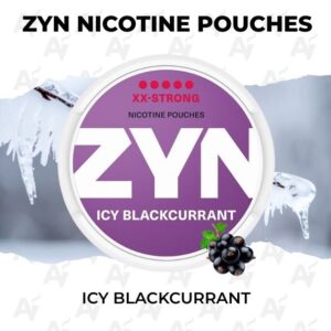 Zyn Nicotine Pouches – Icy Blackcurrant - Just Vapes Australia - Zyn-nicotine-pouches-icy-blackcurrant - Just Vapes Australia Zyn Nicotine Pouches – Icy Blackcurrant - Just Vapes Australia - Zyn Nicotine Pouches Icy Blackcurrant Container Label with a Purple Circle, White Zyn Text, Ice Background and a Small Cluster of Blackcurrants.